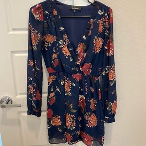 Navy Floral Print Dress from Lulu’s!